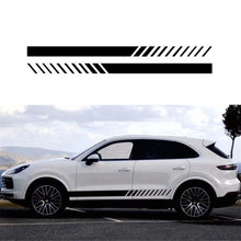 Load image into Gallery viewer, Car Decals, Sports Racing Stripe Graphics Stickers and Decals for Cars Auto Car Vinyl Decal Car Body Side Door(Black) - Fochutech