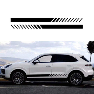 Car Decals, Sports Racing Stripe Graphics Stickers and Decals for Cars Auto Car Vinyl Decal Car Body Side Door(Black) - Fochutech