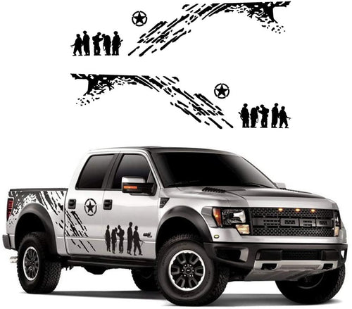 Car Decals- 1 Set Army Decal -Car Sticker Decals, Car Decal Vinyl Car Body Deca, Universal Scratch Hidden Car Stickers