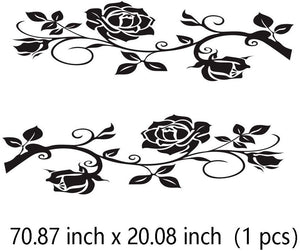 Car Decals Butterfly Flower Car Decal Stickers for Car Body, Universal Auto Vinyl Graphics Car Stickers (Black) - Fochutech