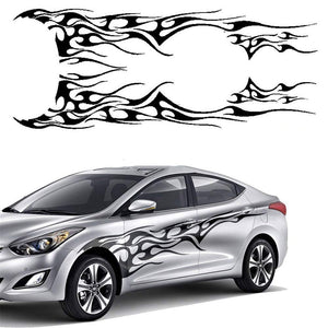 Car Decals 2 Pack Flame Graphics Car Decal Stickers Auto Vinyl Car Body Decal Hood Sticker Universal Car Stickers(Black) - Fochutech