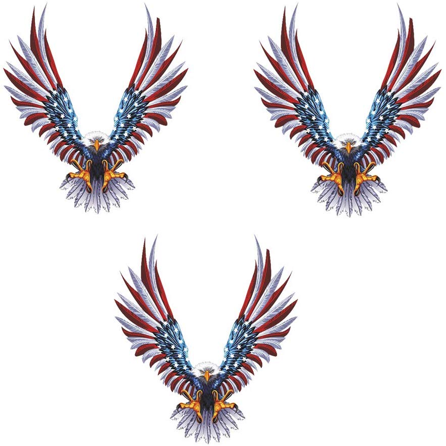 3 Pack Eagle American Flag Car Decals Auto Vinyl Car Decal Motorcycle Decal Bicycle Decal Skateboard Decal Laptop Decal Luggage Vinyl-Universal Scratch Hidden Car Stickers - Fochutech