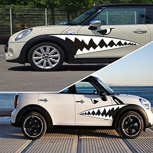 Fochutech 2pcs Creative Auto-Decor Shark Mouth Tooth Car Sticker Adhesive Vinyl Decal - Fochutech