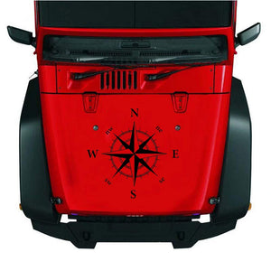 Car Decals- 1 Pack Compass Decal-Car Sticker Decals, Car Decal Vinyl Car Hood Decal for Car/Truck/Ford/Jeep - Fochutech
