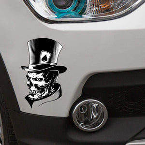 Clown Skull Decal|Reflective Car Motorcycle Bicycle Hard Hat Skateboard Laptop Luggage Bumper Decal|Size: 4.7x7 inch|1 Packs (Black) - Fochutech