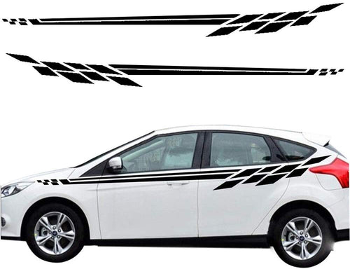 Car Decals Striped Plaid Graphics Car Decal Stickers for Car Side, Universal Auto Vinyl Sticker - Fochutech