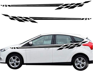 Car Decals Striped Plaid Graphics Car Decal Stickers for Car Side, Universal Auto Vinyl Sticker - Fochutech