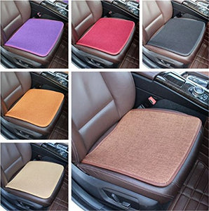 Fochutech Car Linen Front Seat Cover Pad Mat Cushion Universal Fit Breathable Blanket Nonslip Auto Truck Office Leather Edge (Black) - Fochutech