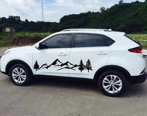 Car Decals Sticker 2 Pack Mountain Forest Graphic Decal-Car Vinyl Stickers for Car/Truck/SUV/Jeep, Universal Scratch Hidden Car Stickers - Fochutech