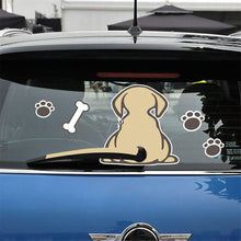 Load image into Gallery viewer, Car Decals Dog Graphics Auto Vinyl Decal Sticker with Bone and Footprints Rear Window Wiper Decal Universal Car Stickers - Fochutech