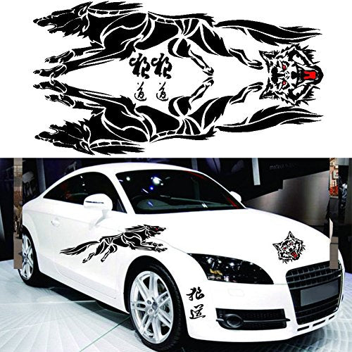 Fochutech Car Decal Stickers, Wolf Totem Car Body Decals - Vinyl Decal Sticker for Trucks Boats Decoration, Eye-Catching Reflective Stickers