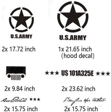 Load image into Gallery viewer, Car Decals Army Decal -Car Sticker Decals, Car Graphics Vinyl Car Body Decal Car Hood Decal for Car/Truck/SUV/Jeep(Black) - Fochutech