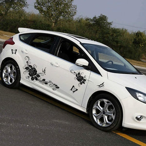 Car Decals Butterfly Flower Graphics Car Decal Stickers for Car Body Universal Auto Vinyl Car Sticker - Fochutech