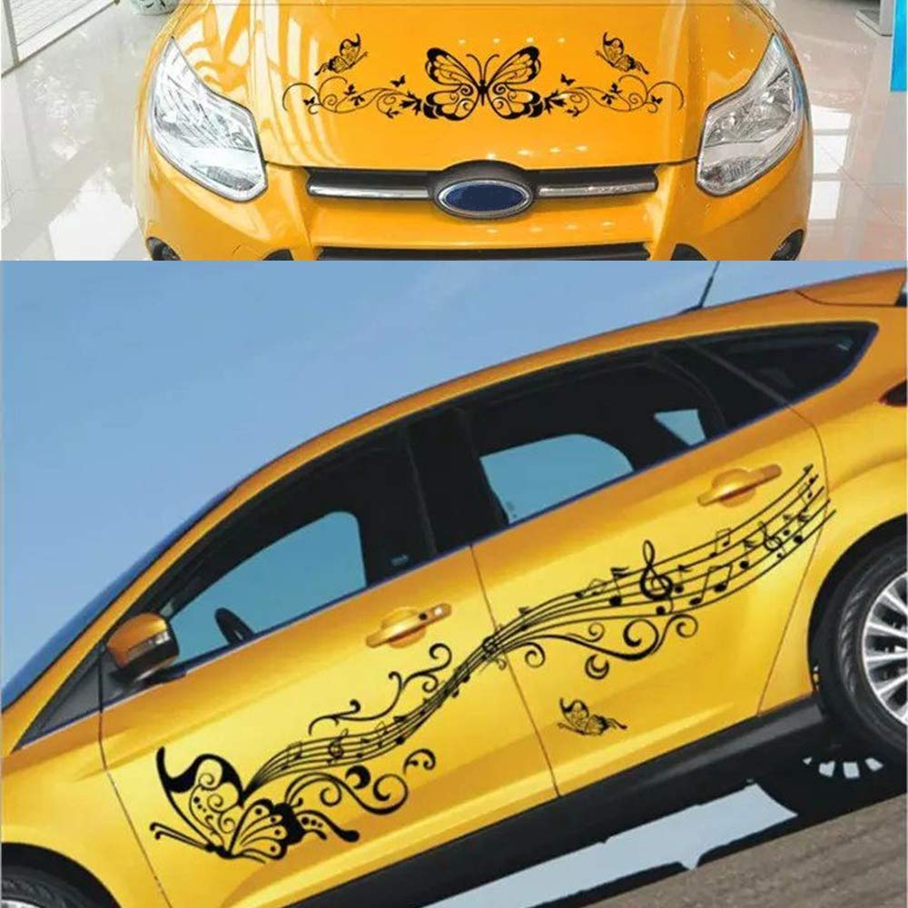 Butterfly Flower Car Decal Stickers Auto Vinyl Graphics Hood Decal Car Body Decal - Fochutech