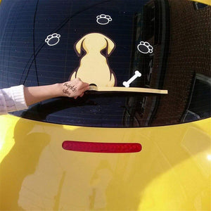 Car Decals Dog Graphics Auto Vinyl Decal Sticker with Bone and Footprints Rear Window Wiper Decal Universal Car Stickers - Fochutech