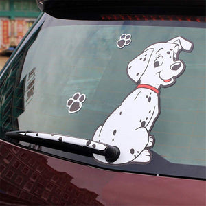 Wiper Decal Car Decal-1 Pack Dog Auto Graphics Vinyl Decal Sticker with Footprints, Rear Window Decal, Universal Car Stickers - Fochutech