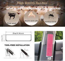 Load image into Gallery viewer, Fochutech 2Pcs Car Soft Plush Seat Belt Shoulder Pad Strap Cover Adjuster Protector Comfortable Driving (Pink)