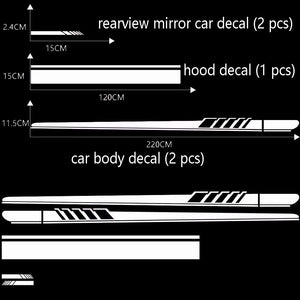 Car Decals Auto Vinyl Car Body Side Stripe Skirt Decal Sticker-Roof Decal Hood Decal Car Body Decal - Fochutech
