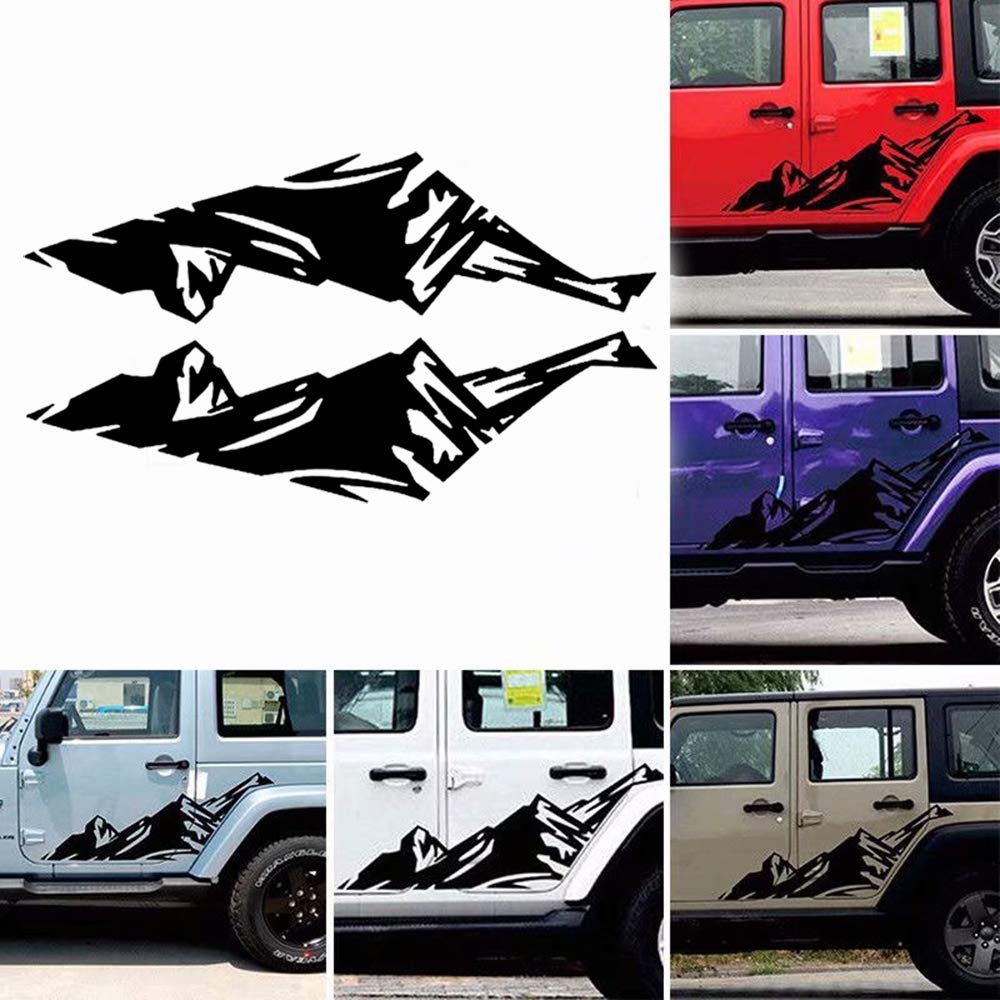 Car Decals Mountain Graphics Car Decal Stickers Auto Vinyl Sticker Car Body Decal for Car/Truck/SUV/Jeep(Black) - Fochutech