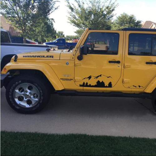 Jeep Decals-1 Set Black Mountains Decal Stickers Vinyl Decals for Cars Car Stickers (Black) - Fochutech