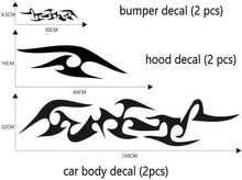 Load image into Gallery viewer, Car Decals Flame Graphics Car Decal Stickers Auto Vinyl Hood Decal Car Body Decal(Black) - Fochutech