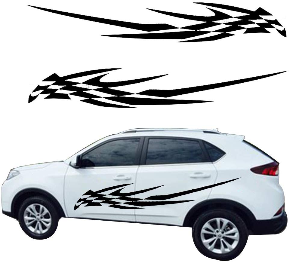 Car Decals Cool Flame Graphics Car Decal Vinyl Decals for Cars Car Body Sticker, Universal Car Stickers (Black) - Fochutech