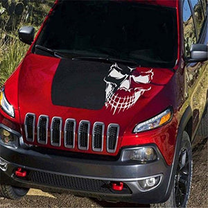 Fochutech Car Window Body Sticker Skull Skeleton Rear Windshield Wiper Self-Adhesive Side Truck Auto Vinyl Graphics Decals Reflective (White) - Fochutech