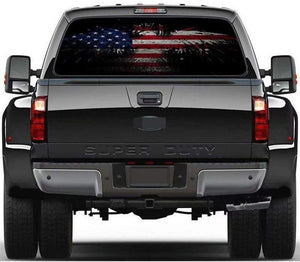 Car Decals 1 Pack American Flag Eagle Car Decal Sticker Rear Window Decal Auto Graphics Car Decal Vinyl for Car/Truck/SUV/Jeep, Universal Scratch Hidden Car Stickers - Fochutech