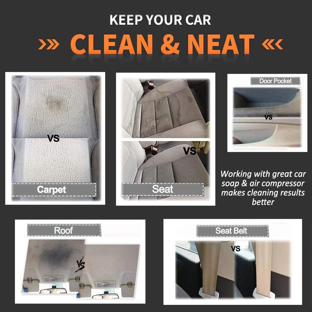 Fochutech Car Cleaning Kit, Car Cleaning Gun, Car Interior Cleaner,  Pneumatic Car Wash Gun,Car Detail Spray Gun, Dust Cleaner/Remover, with Car  Wash