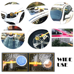 Fochutech Car Wash Brush, Car Cleaning Kit, 360° Spin Mop, Microfiber Cleaning Brush, Detachable & Extendable Scrub Brush, Garden Hose Spray Nozzle Spray Gun For Car Home Cleaning & Garden Use - Fochutech