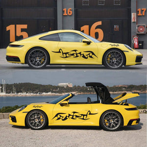 Car Decals Flame Graphics Car Decal Stickers Auto Vinyl Hood Decal Car Body Decal(Black) - Fochutech