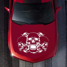Load image into Gallery viewer, Car Decals Three Skull Car Decal Sticker Auto Vinyl Graphics Car Hood Decal for Car/Truck/SUV/Jeep - Fochutech