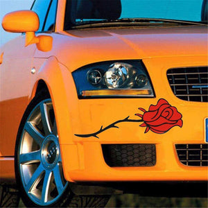 Car Decal- Romantic Rose Graphics Car Decal Stickers, Auto Vinyl Car Side Decal Hood Decal Trunk Sticker, Universal Car Stickers - Fochutech
