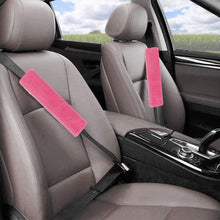 Load image into Gallery viewer, Fochutech 2Pcs Car Soft Plush Seat Belt Shoulder Pad Strap Cover Adjuster Protector Comfortable Driving (Pink)