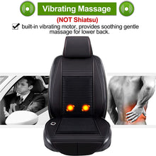 Load image into Gallery viewer, Fochutech Winter Warm Car Seat Cushion with Massage Summer Cooling Car Seat Covers Comfortable PU Leather Automotive Seat Covers for Front Seat Only Car Seat Protectors Fits All Seasons, 1pcs (Black)