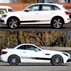 Car Decals, Sports Racing Stripe Graphics Stickers and Decals for Cars Auto Car Vinyl Decal Car Body Side Door(Black) - Fochutech