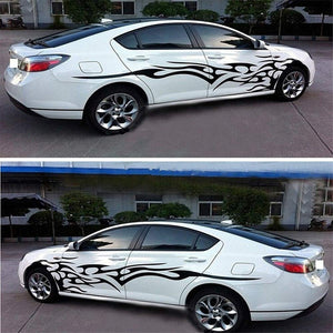 Car Decals 2 Pack Flame Graphics Car Decal Stickers Auto Vinyl Car Body Decal Hood Sticker Universal Car Stickers(Black) - Fochutech