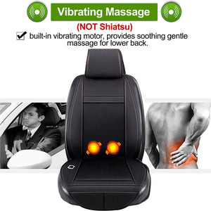 Fochutech Winter Warm Car Seat Covers, Summer Cooling Car Seat Cushion with Massage, PU Leather Automotive for Front Driver Seat, Comfortable Mesh Car Warm Seat Cushion, Fits All Seasons, 1PCS (Black)