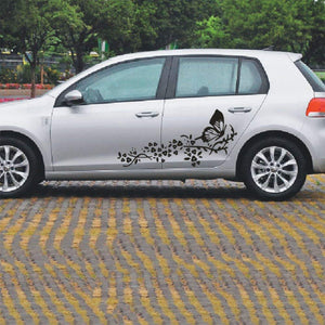 Car Decals 1 Pack Butterfly Flower Graphics Car Decal Stickers for Car Body Universal Vinyl Car Stickers - Fochutech