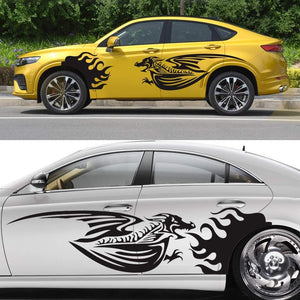 Car Decals Dragon Graphics Car Decal Sticker Auto Vinyl Sticker Car Body Decal for Car/Truck/SUV/Jeep(Black) - Fochutech