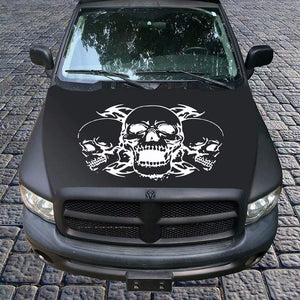 Car Decals Three Skull Car Decal Sticker Auto Vinyl Graphics Car Hood Decal for Car/Truck/SUV/Jeep - Fochutech