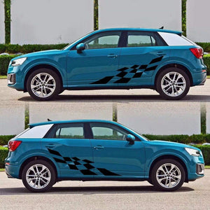 Striped Plaid Graphics Decals Sticker Auto Vinyl Car Body Side Decal - Fochutech