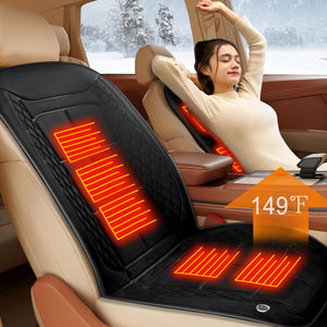 Fochutech Winter Warm Seat Cover for Car, Comfortable Car Seat Cushion Cold Weather Winter Driving, Car Travel Driver Seat Cover, Velvet Car Warm Seat Cushion Pad Car Seat Protector (Black, 1 Pcs)