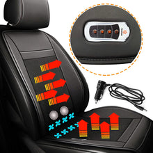 Load image into Gallery viewer, Fochutech Winter Warm Car Seat Covers, Summer Cooling Car Seat Cushion with Massage, PU Leather Automotive for Front Driver Seat, Comfortable Mesh Car Warm Seat Cushion, Fits All Seasons, 1PCS (Black)