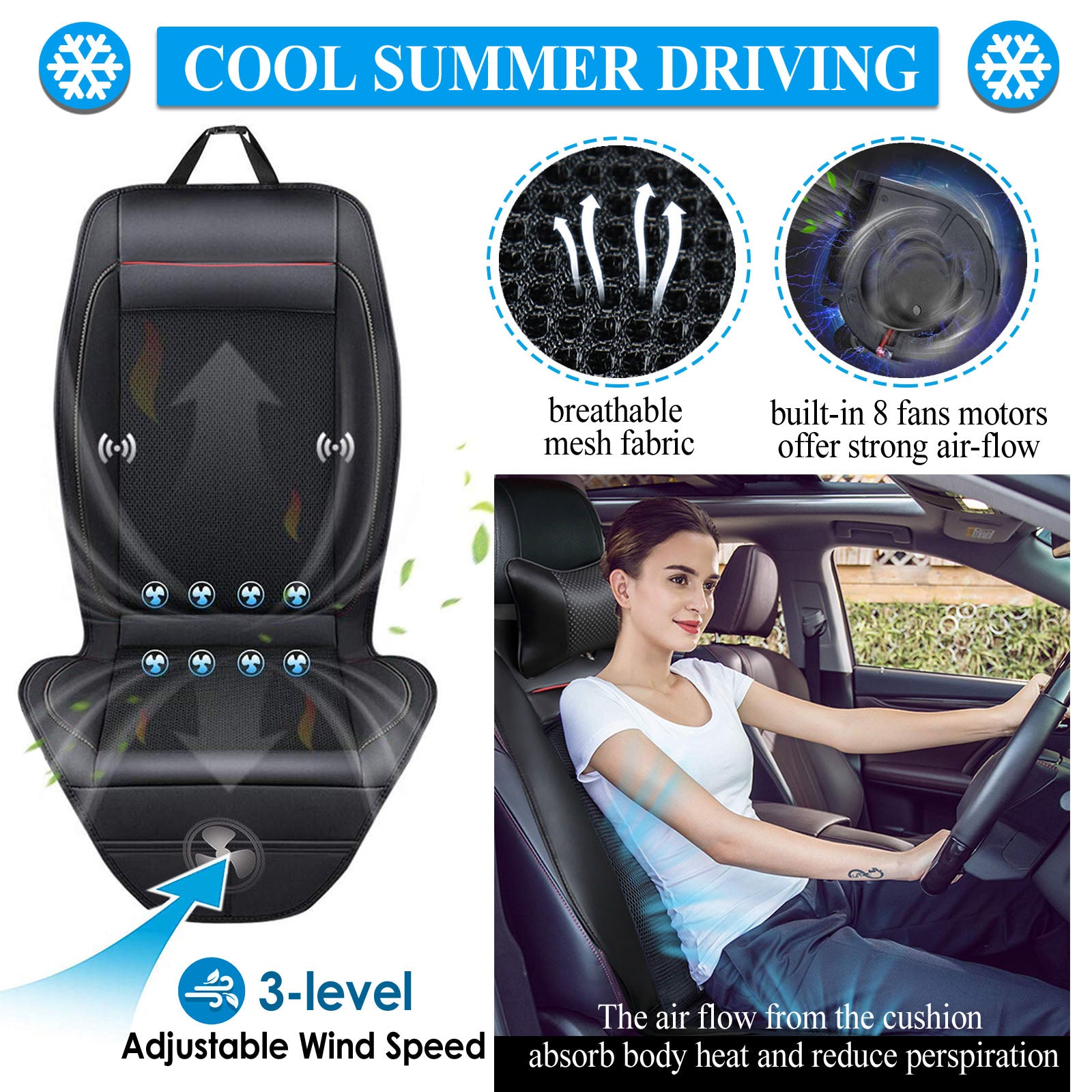 Fochutech Heated Car Seat Covers Cooling Car Seat Cushion with