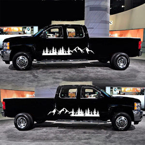 Fochutech Mountain Car Decals Large, Tree Forest Graphics Car Stickers for Men, Big Vinyl Stickers for Car Side Body, Auto Car Stickers Decals for Truck Racing SUV Pickup Jeep RV Van (Black)