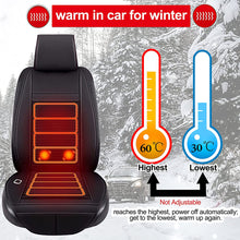 Load image into Gallery viewer, Fochutech Winter Warm Car Seat Cushion with Massage Summer Cooling Car Seat Covers Comfortable PU Leather Automotive Seat Covers for Front Seat Only Car Seat Protectors Fits All Seasons, 1pcs (Black)