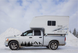 Fochutech Mountain Car Decals Large, Tree Forest Graphics Car Stickers for Men, Big Vinyl Stickers for Car Side Body, Auto Car Stickers Decals for Truck Racing SUV Pickup Jeep RV Van (Black)