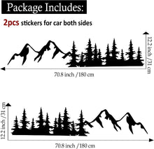 Load image into Gallery viewer, Fochutech Mountain Car Decals Large, Tree Forest Graphics Car Stickers for Men, Big Vinyl Stickers for Car Side Body, Auto Car Stickers Decals for Truck Racing SUV Pickup Jeep RV Van (Black)